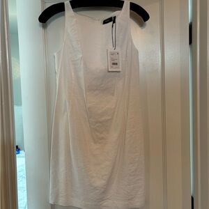 Theory white square neck dress